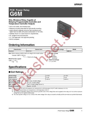 G6M-1A-DC12 datasheet  